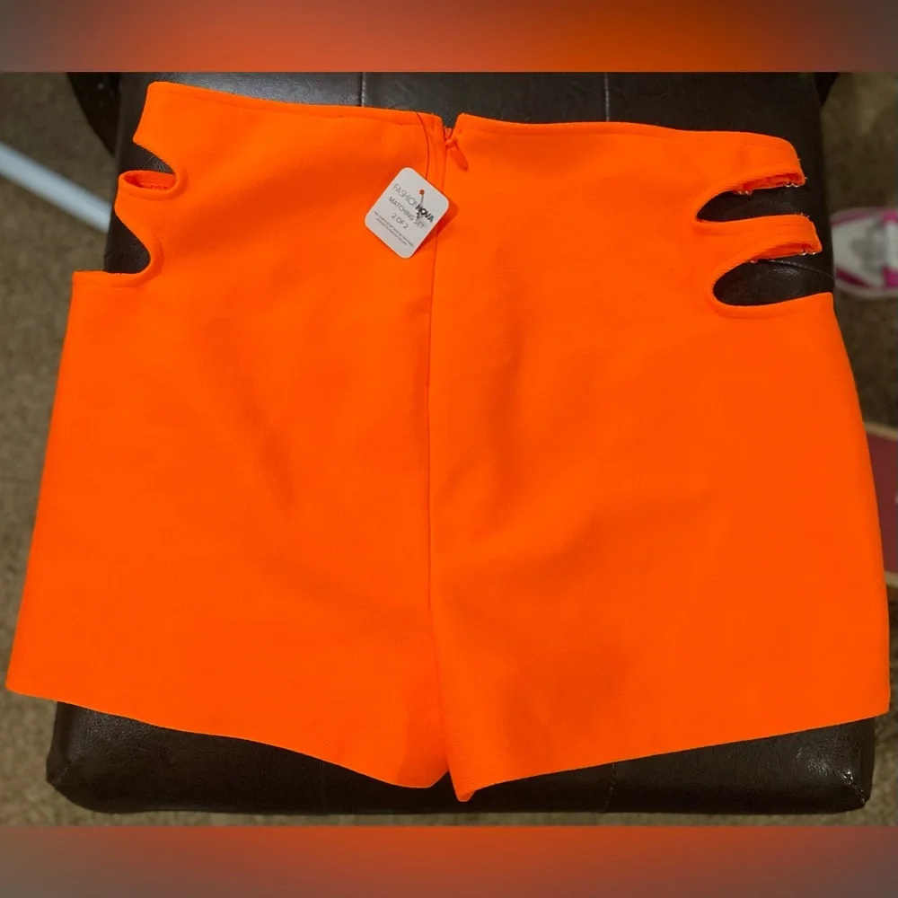 FASHION NOVA Good Time Bandage Short Set Orange XL - Picture 8 of 9